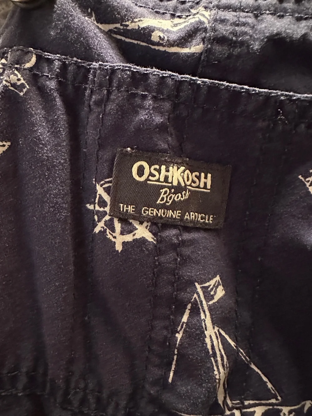 Oshkosh Navy Blue Overalls Shorts- Nautical Sailor- toddler 4T